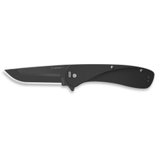 Outdoor Edge Razor VX1, Folding Knife, Plain Edge, 3" Blade Length, 7.3" Overall Length, 420J2 Stainless Steel, Includes (2) Standard Plain Edge and (1) Partially Serrated Blade, Anodized Black Finish, Aluminum Scales, Stainless Steel Blade Holder, 