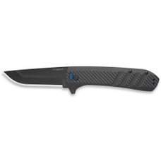 Outdoor Edge Razor VX4, Folding Knife, Plain Edge, 3" Blade Length, 7.5" Overall Length, 420J2 Stainless Steel, Includes (3) Standard Plain Edge and (1) Partially Serrated Blade, Black Oxide Finish, Carbon Fiber Scales, Ceramic Ball Bearing System, 