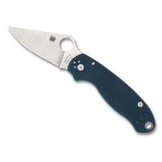 Spyderco Para 3, Folding Knife, Plain Edge, Dark Blue G-10 Handle, Satin Finish, Silver, 2.92" Blade Length, CPM SPY27 Steel C223GPCBL