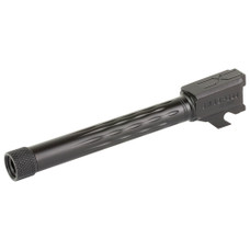 Faxon Firearms Match Series, 1:10 Twist Barrel, 5.5, 9MM, Flame Fluted, Fits Sig Sauer P320 Full Size, Threaded 1/2X28, Nitride Finish, Black 320B910NFLOQ-T