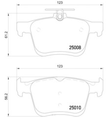 HELLA 355020271 DISC BRAKE PAD Low-Metallic; Set Of 2