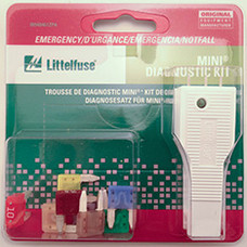 LITTELFUSE 094461 MINI BLADE EMERG. KIT Mini Blade Fuse; With One 3 Amp/ One 4 Amp/ One 7.5 Amp/ One 10 Amp/ One 15 Amp/ One 20 Amp/ One 25 Amp/ One 30 Amp/ One Tester/ Puller