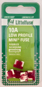 LITTELFUSE LMIN10 LOW PRO MINI BLADE 10A Low Profile Mini Blade; 10 Amp