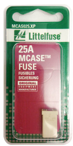 LITTELFUSE MCAS025.XP MCASE 32VDC  25A White Cartridge; MCASE; 25 Amp; Single