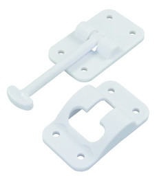 JR PRODUCTS 10414 3-1/2' T-STY DOOR HLDR  W Direct Replacement; T-Style; 3.5 Inch Length; Polar White; Plastic; With Mounting Screws; Packaged