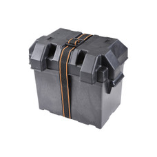 ARCON 13228 BATTERY BOX GRP GC-2 BLACK Fits 6 Volt Golf Cart Battery; Strap Style Box; Black; Polypropylene; Vented; With Box/ Lid/ Strap/ Mounting Brackets/ Stainless Screws