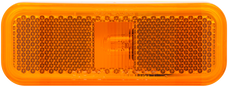 OPTRONICS MC44ABP RECT CLEARANCE LIGHT  AMBER Incandescent; Rectangular; 4 Inch Length x 1-1/2 Inch Width x 15/16 Inch Depth; Amber Lens; ABS Housing; With Reflex Lens; 0.4 Amp; 12.8 Volt DC; Surface Mount; Polypack Packaging