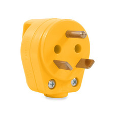 CAMCO 55283 30AMP POWERGRIP MINI RPL Replacement Plug For Power Grip Power Cords; 30 Amp; TT-30P; With Plug Head Handle; Yellow