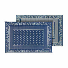 FAULKNER 48704 MAT  VINEYARD 8X20 BLUE Vineyard Design; 20 Foot Length x 8 Foot Width; Blue; Polypropylene; Reversible Fabric; Mold And Mildew Resistant; Without Grommets/ Storage Bag; With Corner Tie-Downs