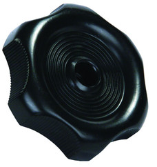JR PRODUCTS 20345 WINDOW KNOB W/1' SHFT  BK 0.81 Inch Shaft; Black; Plastic; With Replacement Screw