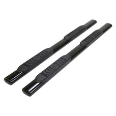 TRAILFX A7056B 5' OVAL NERF BAR BLK With Step Pads; 5 Inch Oval Straight; Powder Coated; Black; Steel; With Welded End Caps; Rocker Panel Mount