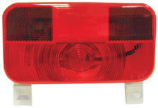 PETERSON MFG V25923 STOP & TAIL LIGHT Stop/ Turn/ Tail Light; Incandescent Bulb; Rectangular; Red; 8-9/16 Inch Length x 4-5/8 Inch Width; With Reflex/ Plate Mounting Bracket; Non-Submersible