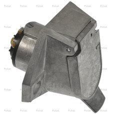POLLAK 11-720 7-WAY CONNECTOR SOCKET Vehicle Side; 7-Way Round Socket; 6 To 28 Volts; 40 Amps; Die Cast Housing With 2 Hole Mount/ Solid Pins