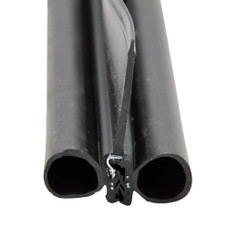 AP PRODUCTS 018-478 SLIDE ON CLIP SEAL W/DOUB Double Bulb Type With Wiper; 2 Inch Width x 2-1/4 Inch Height x 28 Foot Length; Black/ Rubber