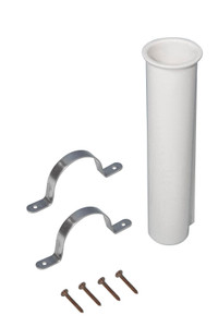 MOELLER 053605-10 HOLDER - SIDE MOUNT ROD Surface Mount; Holds Single Spinning or Casting or Conventional Fishing Rod; Held by Rod Butt; White; Polypropylene; With Fishing Rod Holder/ Mounting Hardware