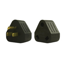 AP PRODUCTS 16-00550 PARK ADAPTER BULK For Connecting RV Power Inlet To Standard Power Source; 5-15P Plug And 30 Amp Receptacle; Triangle Shape; Black; 30 Amp; Without Lock; Not Water Proofed; Without Light End; Without Handle