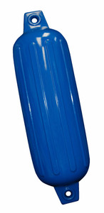 TAYLOR MADE 543116 6' X 22' BLUE BOAT GUARD FENDER Ribbed; Round; 6 Inch Diameter x 22 Inch Length; Blue; Vinyl; With Needle Type Valve For Inflation; Single