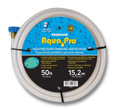 AQUA PRO W20867 AQUA PRO DLX WTR LINE 5/8'X50' Used in Connecting Faucets; Not Heated; 5/8 Inch Diameter; 50 Foot Length; 120 PSI Working Pressure; FDA Sanctioned Material; Lead Free; With Twist-Tite Hose Gripper; With Bilingual Package