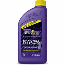 ROYAL PURPLE 01316 MAX CYCLE 20W50 QT BTLE SAE 20W-50; Synthetic; 1 Quart Bottle; Single; Motorcycle Oil