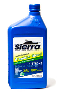 SIERRAMARINE 18-9420CAT-2 CATALYST OIL 10W30 QUART SAE 10W-30; Premium Blend 4-Stroke Catalyst Engine Oil; 1 Quart Bottle; Single; NMMA FC-W Certified