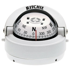 RITCHIE NAVI S-53W COMPASS SURFACE MNT 2.75'DIAL WHT. White; 12 Volt Green Light; Surface Mount; 2-3/4 Inch Direct Read Dial; 3-5/8 Inch Width x 2-7/8 Inch Height Overall Dimension; With Built-In Compensators