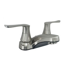 EMPIRE FAUCE U-YNN77N-DH3-E 4'2-HDL LAV W/SOLID SABER BRSHDNICK Used For Lavatory; 4 Inch Center Distance; 2-Handle Lavatory; With Solid Saber Handles; Brushed Nickel