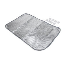 CAMCO 45167 REFLECTIVE DOOR COVER RV Window or RV Door; Manual; 25-1/4 Inch Width x 16-1/4 Inch Height; Reflective Surface; Hook and Loop Mounting