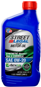VP FUEL VP3902543 STREET LEGAL SYNTHETIC DEXOS1 FORMU SAE 0W-20; Full Synthetic; 1 Quart Bottle; Single