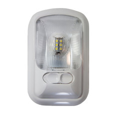 ARCON 20711 SGL LED EU-LITE SWHT OPT LENS Clear Lens; Single Euro Style Light; LED Bulb; Soft White Bulb; White Base