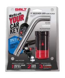 STRATTEC SEC 7023585 5/8' RECEIVER LOCK FORD SIDE CUT Bent Pin; 5/8 Inch Diameter; 3.55 Inch Length; For Use With Class III/ IV/ V Hitch; With Keyed Lock; With Dust Cover; Single; Opens With Vehicle Ignition Key