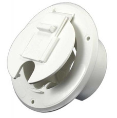 JR PRODUCTS S-23-10-A HATCH - ROUND 30A WHT 2-27/32 Inch Cutout Dimension; 4-1/2 Inch x 2-3/8 Inch Collar Depth; Round; Accepts 30 Amp Cord; Polar White