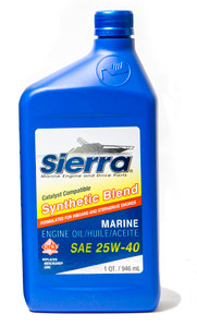 SIERRAMARINE 18-9440CAT-2 CATALYST OIL 25W40 QRT SAE 25W-40; Synthetic Blend; 1 Quart Bottle; Single; 4-Stroke Catalyst Engine Oil; NMMA FC-W/ API-SL Certified