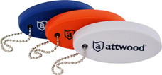 ATTWOOD MARI 11889D1 FLOAT  KEY (PDQ) Key Float; Orange/ White/ Blue; Plastic; Used To Prevent Loss Of Keys When Dropped Overboard