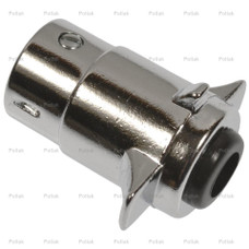 POLLAK 11-409 4-WAY CONNECTOR PLUG Trailer Side; 4 Way Plug Side; 12 To 24 Volts; 20 Amps; Chrome Plated Zinc Die Cast Housing