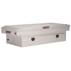 WEATHERGUARD 117-0-04 SADDLE BOX Crossover; Single Lid; Powder Coated; Clear; Aluminum; 27-1/2 Inch Length x 72 Inch Width x 18-1/2 Inch Height; 15.5 Cubic Feet Capacity