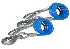 ROADMASTER 643 1PR 68' COILED SAFETY CAB 6000 Pound Rated; 68 Inch Length; Galvanized Steel; With Single Snap Hook Coiled; Set Of 2