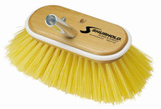 SHURHOLD IND 955 6' DECK BRUSH MEDIUM YELLOW POLY Use On Textured And Non-Skid Surfaces; 6 Inch Medium Deck Brush; Polystyrene Bristle; Yellow; Single