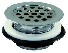 JR PRODUCTS 95175 PL SHWR STRNR SHWRGRD CHR For 2 Inch Shower Drain Opening; Chrome Plated; Plastic; Single; With Grid/ Foam Gasket/ Locknut