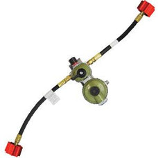 AP PRODUCTS MEGR-253HP-PT15 HC REG  W/2 HF 15' PIGTAILS 1/4 Inch FNPT Inlet x 3/8 Inch FNPT Outlet; 11 Inch WC; Two-Stage; 350000 BTU I Stage/ 200000 BTU II 2 Stage; Approved For UL/ RVIA/ NFPA; With Two 15 Inch Propane Hoses; Vertical Mount