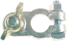 EAST PENN 00354 2PK BATTERY TERMINALS Universal Marine Clamp Style/ Wing Nut Terminal; Top Post; Bare; Natural; Lead; 1 Positive And 1 Negative