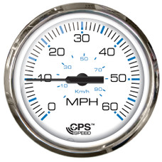 Faria Chesepeake White SS 4" Studded Speedometer - 60MPH (GPS)