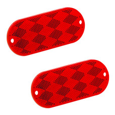 BARGMAN 71-78-010 OBLONG REFLECTOR #92 RED Red Lens; 3-1/4 Inch X 1-1/2 Inch Rectangular; With Mounting Holes And Optional Adhesive Back