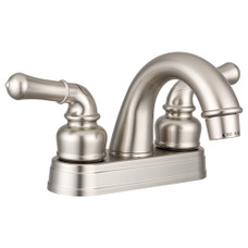 DURA FAUCET DF-PL620C-SN RV LAVATORYFAUCET NICKEL Used For Lavatory; Single Piece Deck Mount; Classical Arc Spout; 2 Teapot Handle; Brushed Satin Nickel Plated; Less Pop-Up