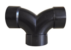 VALTERRA LLC D50-3047 DOUBLE 1/4 BEND 3' HUB DW Double 1/4 Bend; 3 Inch Hub; Drain/ Waste/ Ventilation (DWV); Plastic