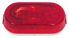 PETERSON MFG V108WR OVAL CLEARANCE LIGHT RED Incandescent; Oblong; 4.07 Inch Length x 2.04 Inch Width x 1.09 Inch Height; Red Lens; Single; With Built-In Reflector; Without Trim