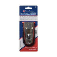 REDTREE IND 50145 SCRAPER-PAINT SOFTGRIP Retractable Locking Blade; 1-1/2 Inch Length x 3/4 Inch Width; Red And Black Soft Grip Handle; Used For Removing Paint/ Tape/ Stain/ Caulk/ Varnish