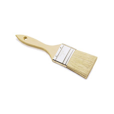REDTREE IND 14052 CHIP PAINT BRUSH (WHITE BRISTLE) 3 Inch Brush; 3/8 Inch Thickness; Single Thick Density Brush; White China Bristle; Sanded/ Pointed Wood Handle; Single; Disposable; 1-3/4 Inch Length Square Trim; For Use With Epoxies/ Resins