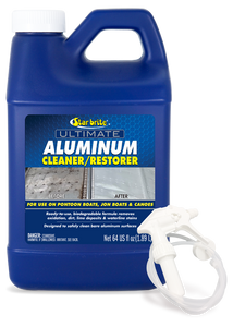 STAR BRITE 087764 ULTIMATE ALUMINUM CLEANER W/SPRAYER Use To Clean And Restore Stained/ Dull Aluminum Pontoon Boats/ Jon Boats/ Canoes; 64 Ounce Jug; With Sprayer; Single; With US Label