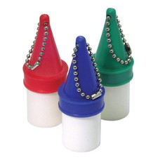 T-H MARINE BE-GE-52286-DP KEY FLOAT BLUE  GREEN  & RED Cone Top Pop-Open; 2-Piece Key Float/ Boat Registration Holder With Logo; Blue/ Green/ Red; Plastic; With Ball Chain; Set Of 3
