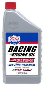 LUCAS OIL 10306 20W-50 SEMI SYN RACING SAE 20W-50; Semi-Synthetic; 1 Quart Bottle; Single